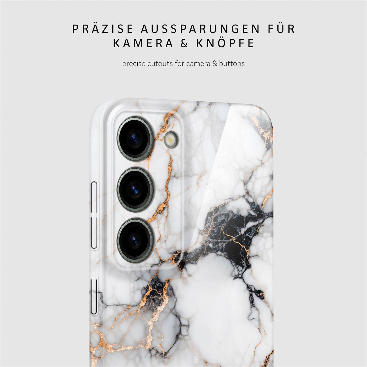 Bliss Cover für Samsung Galaxy S23 in der Farbe Marble Veil (Weiß)