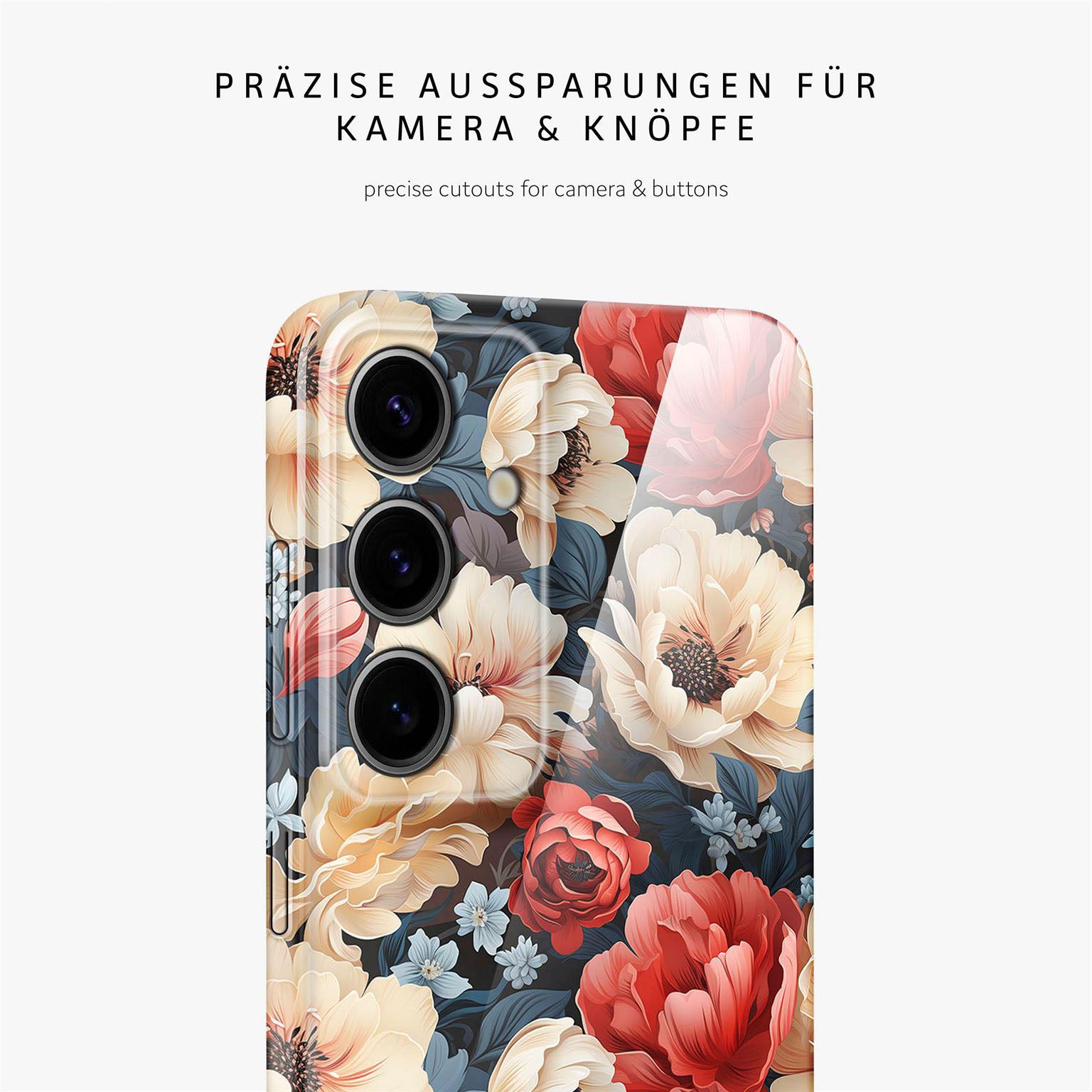Flower Cover für Samsung Galaxy S24 in der Farbe Mystic Flora (Rot)