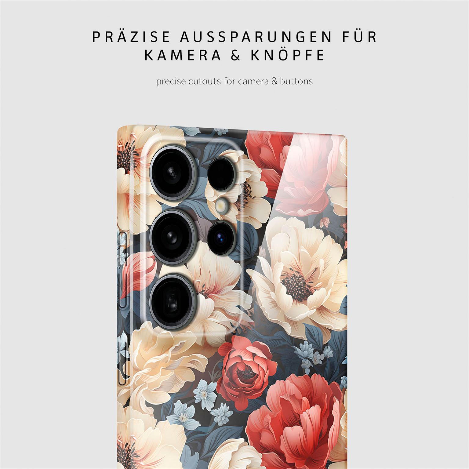 Flower Cover für Samsung Galaxy S24 Ultra in der Farbe Mystic Flora (Rot)