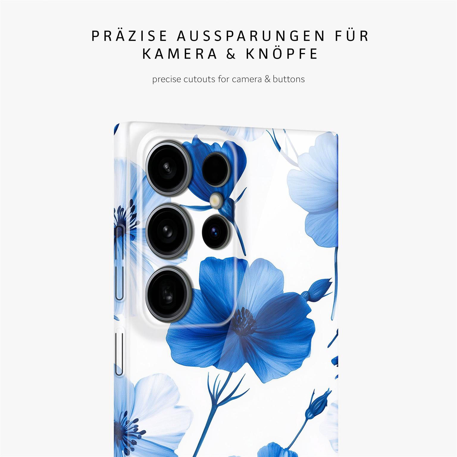 Flower Cover für Samsung Galaxy S24 Ultra in der Farbe Blue Dreamwave (Blau)