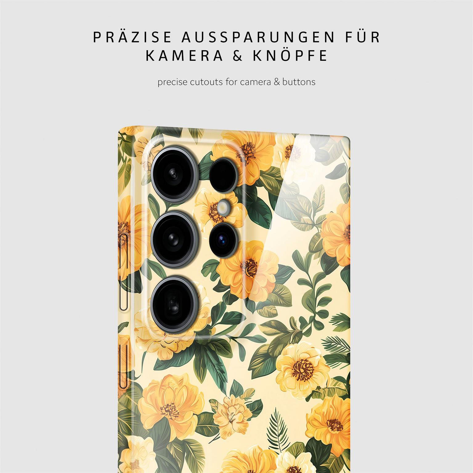 Flower Cover für Samsung Galaxy S24 Ultra in der Farbe Sunny Melody (Gelb)