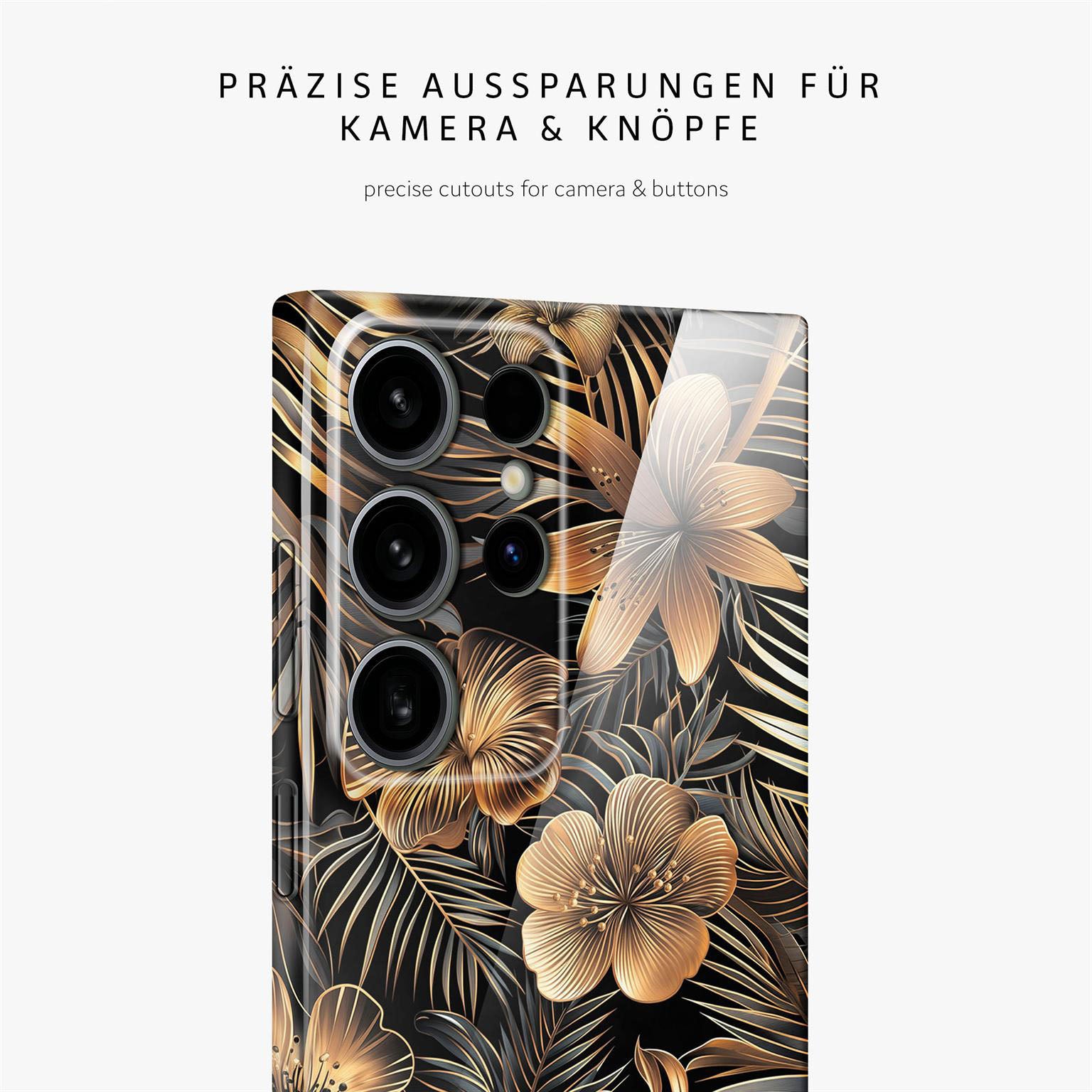 Flower Cover für Samsung Galaxy S24 Ultra in der Farbe Exotic Glow (Gold)