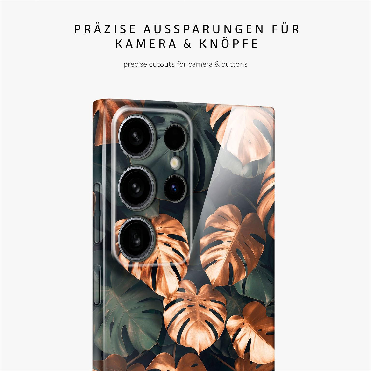 Flower Cover für Samsung Galaxy S24 Ultra in der Farbe Tropical Touch (Gold)