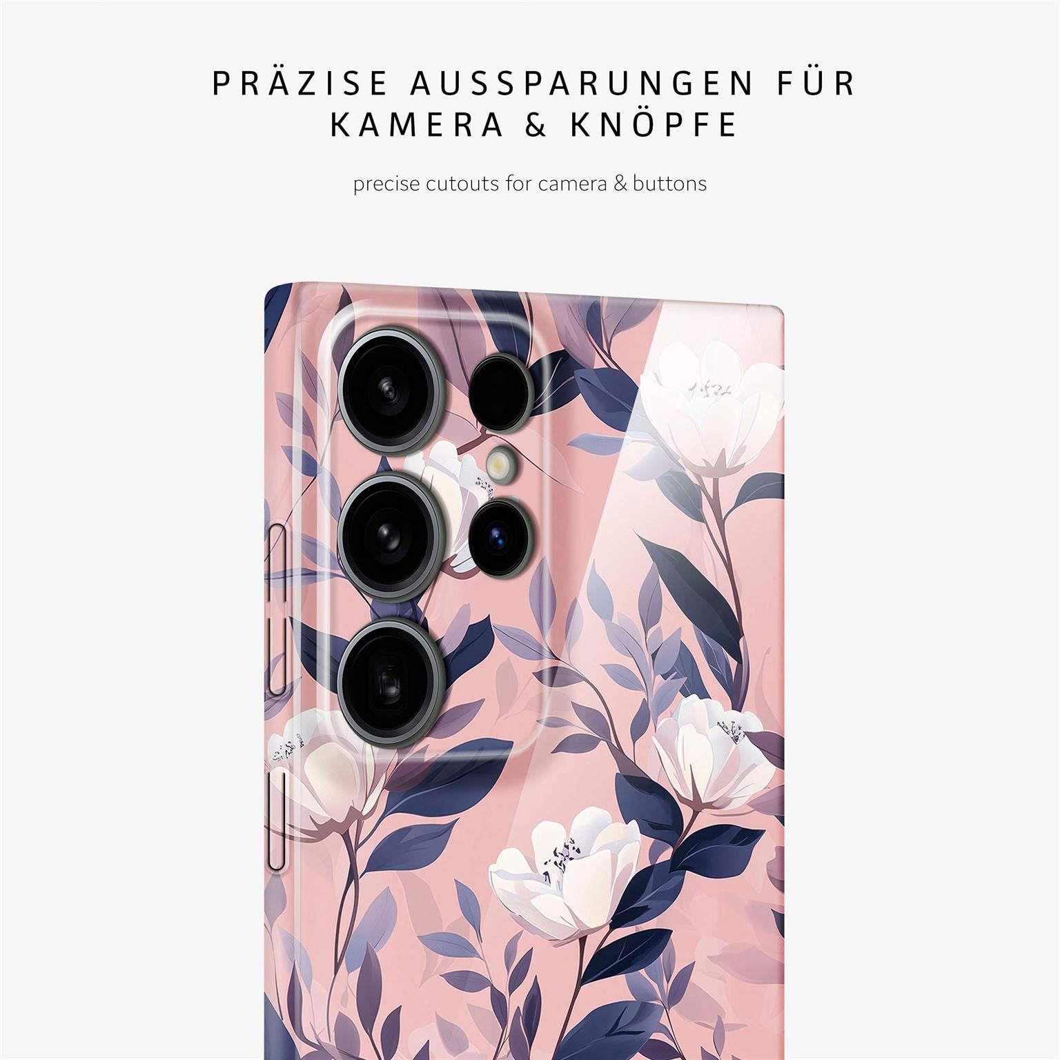 Flower Cover für Samsung Galaxy S24 Ultra in der Farbe Sunset Bloom (Weiß)
