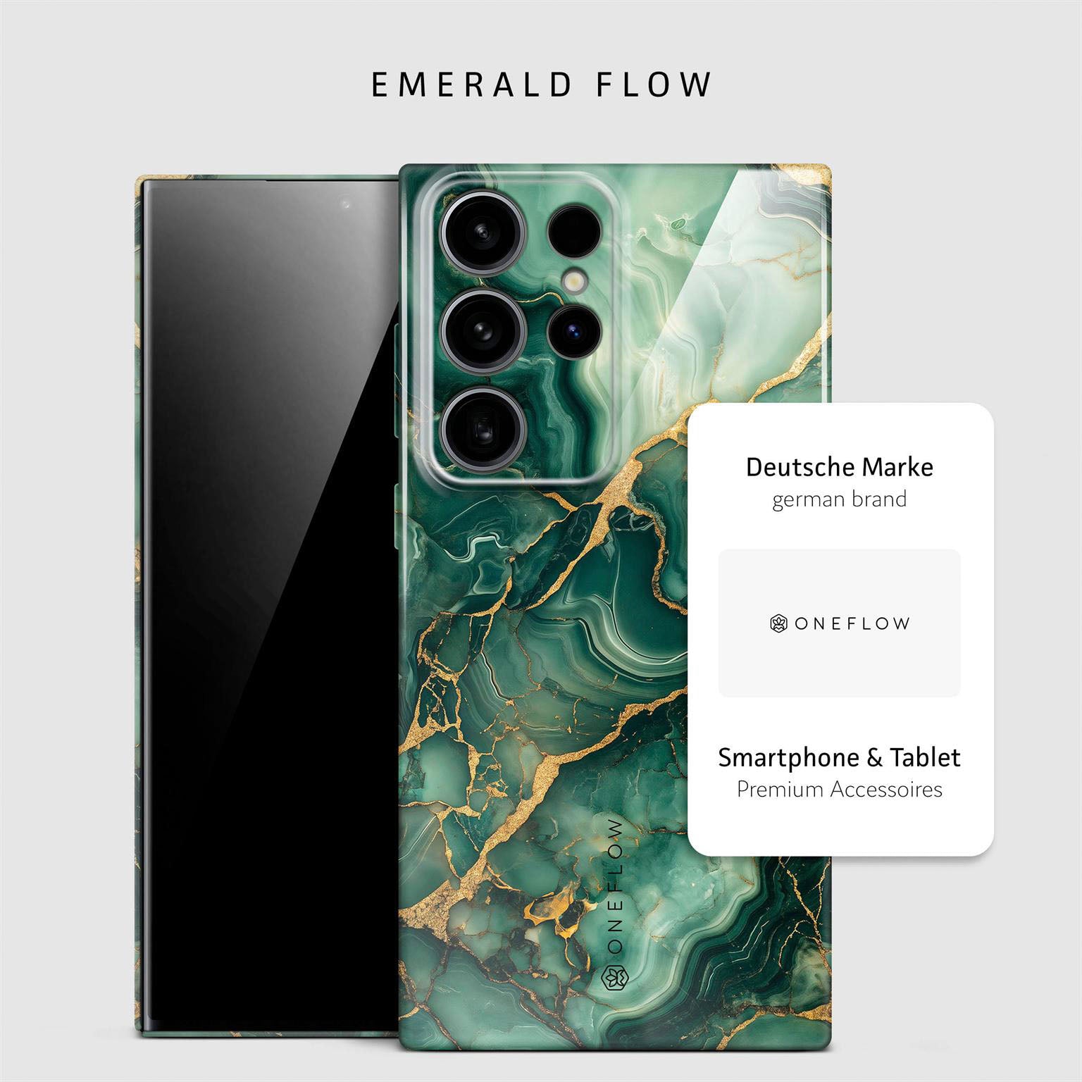 Bliss Cover für Samsung Galaxy S24 Ultra in der Farbe Emerald Flow (Grün)