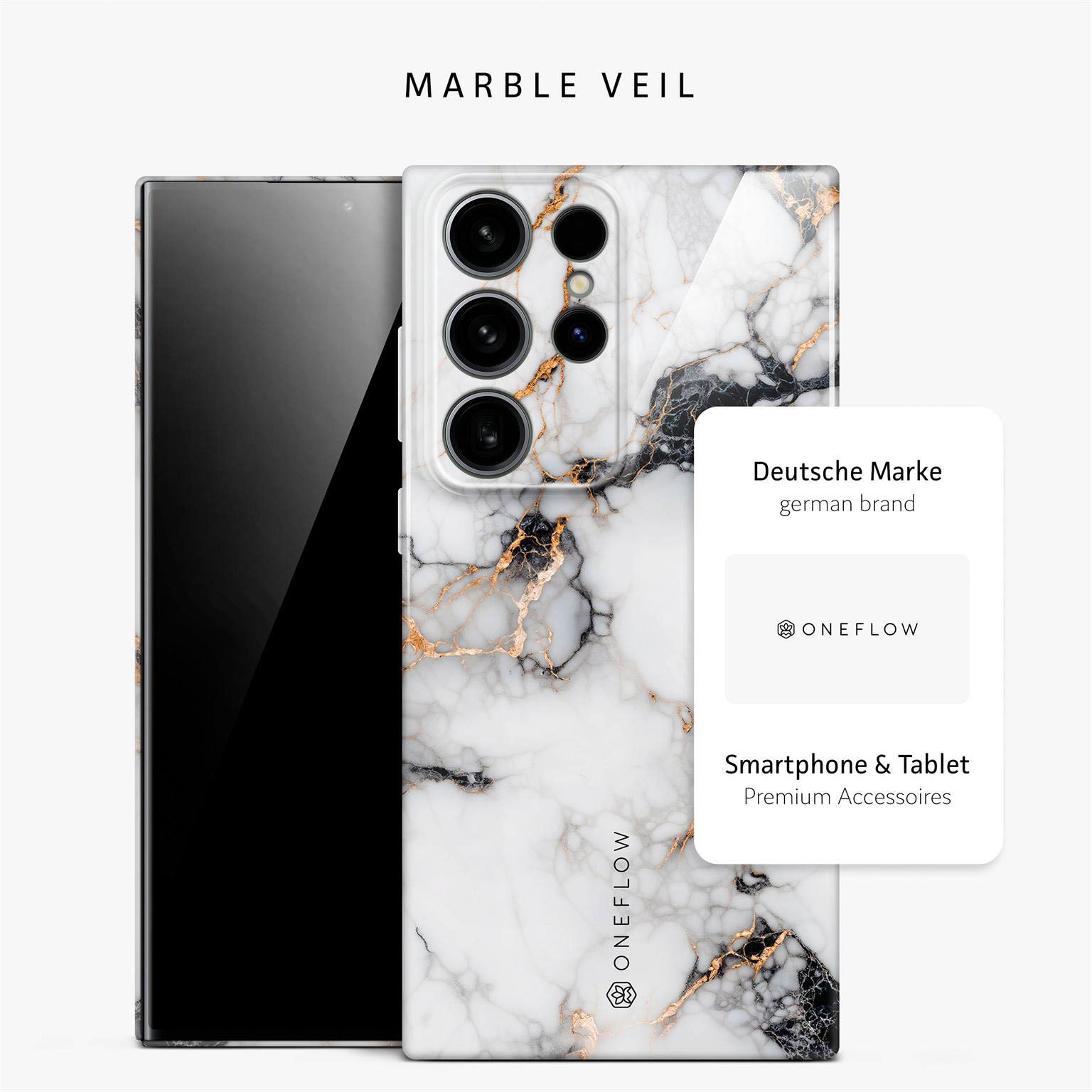 Bliss Cover für Samsung Galaxy S24 Ultra in der Farbe Marble Veil (Weiß)