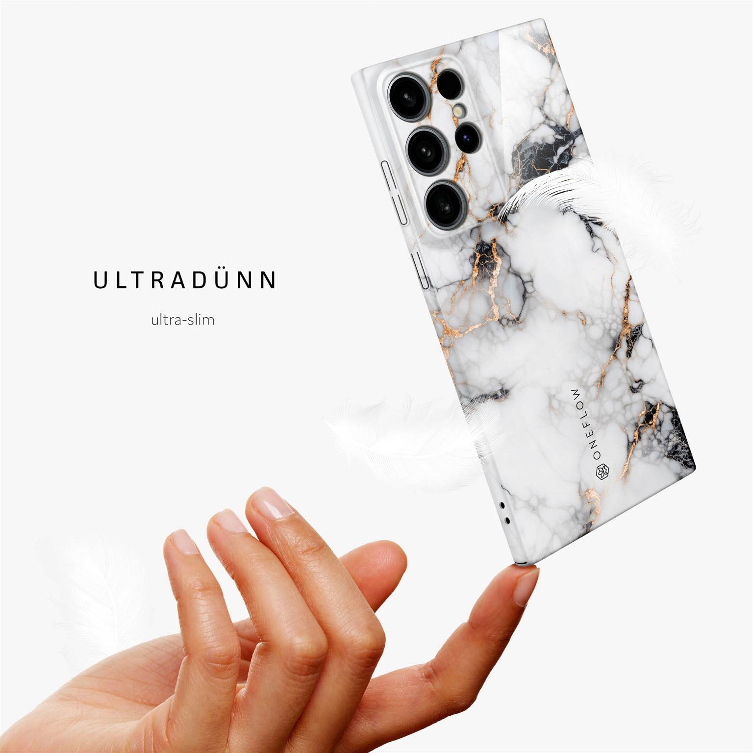 Bliss Cover für Samsung Galaxy S24 Ultra in der Farbe Marble Veil (Weiß)