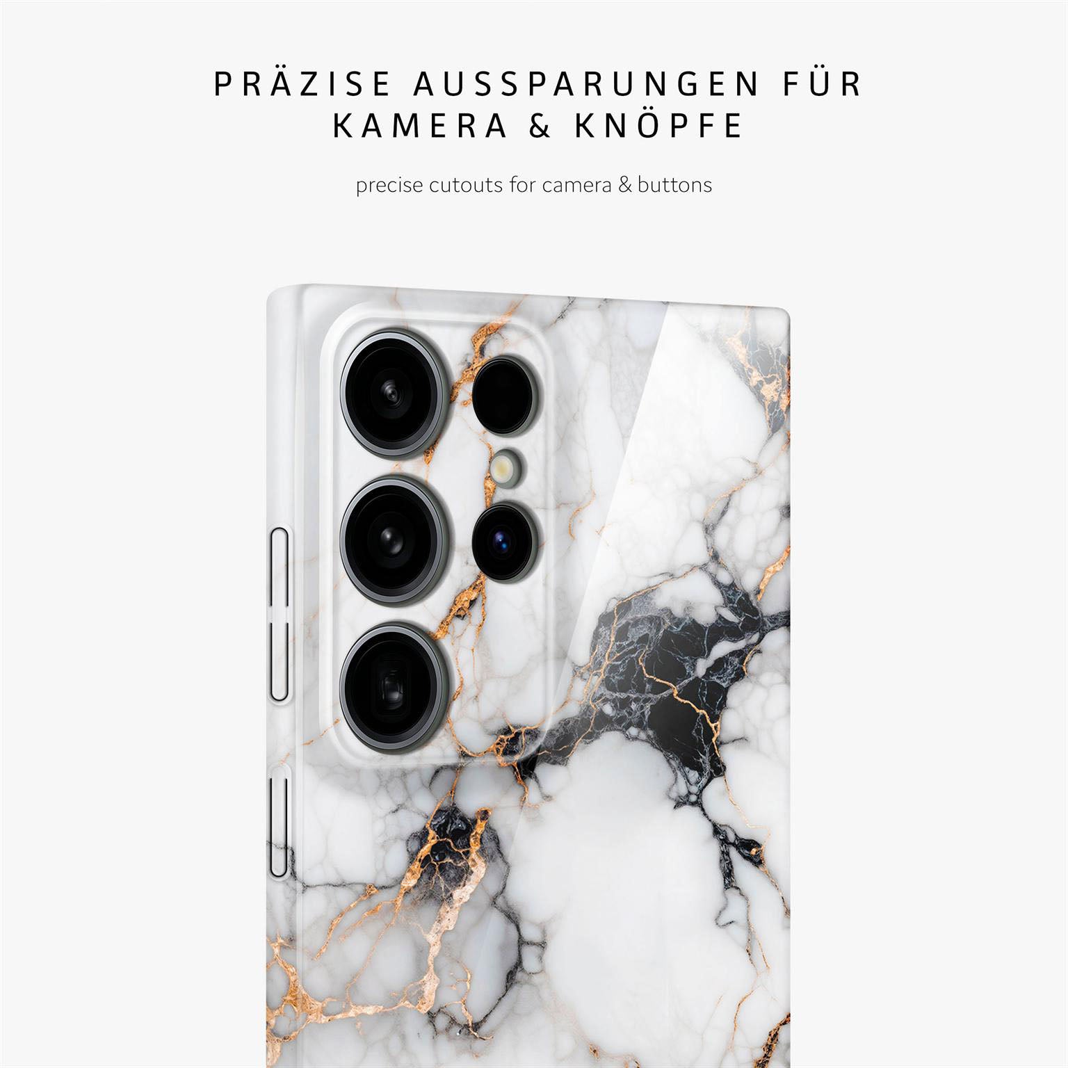 Bliss Cover für Samsung Galaxy S24 Ultra in der Farbe Marble Veil (Weiß)