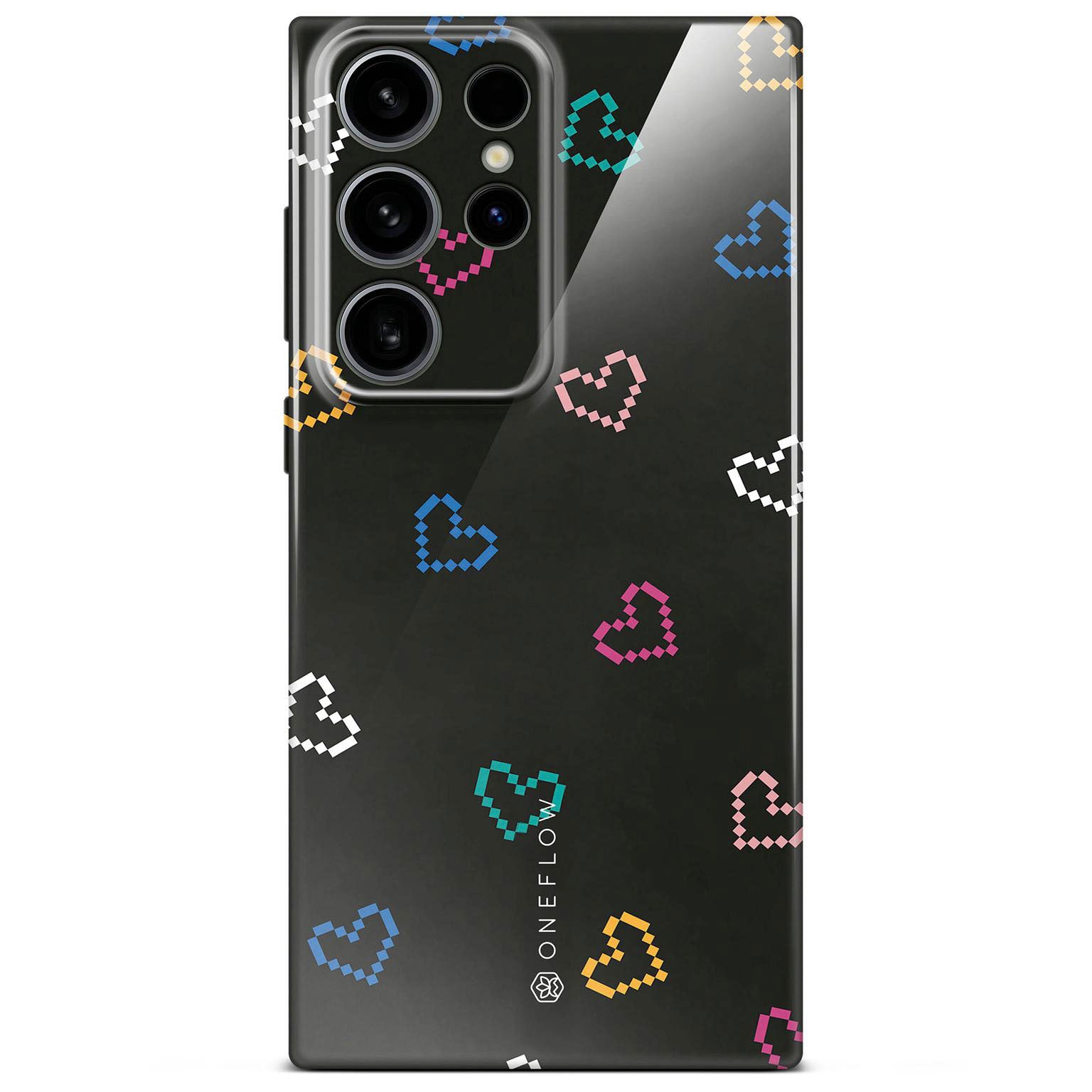 Splash Case für Samsung Galaxy S24 Ultra in der Farbe Retro Heartbeat (Schwarz)