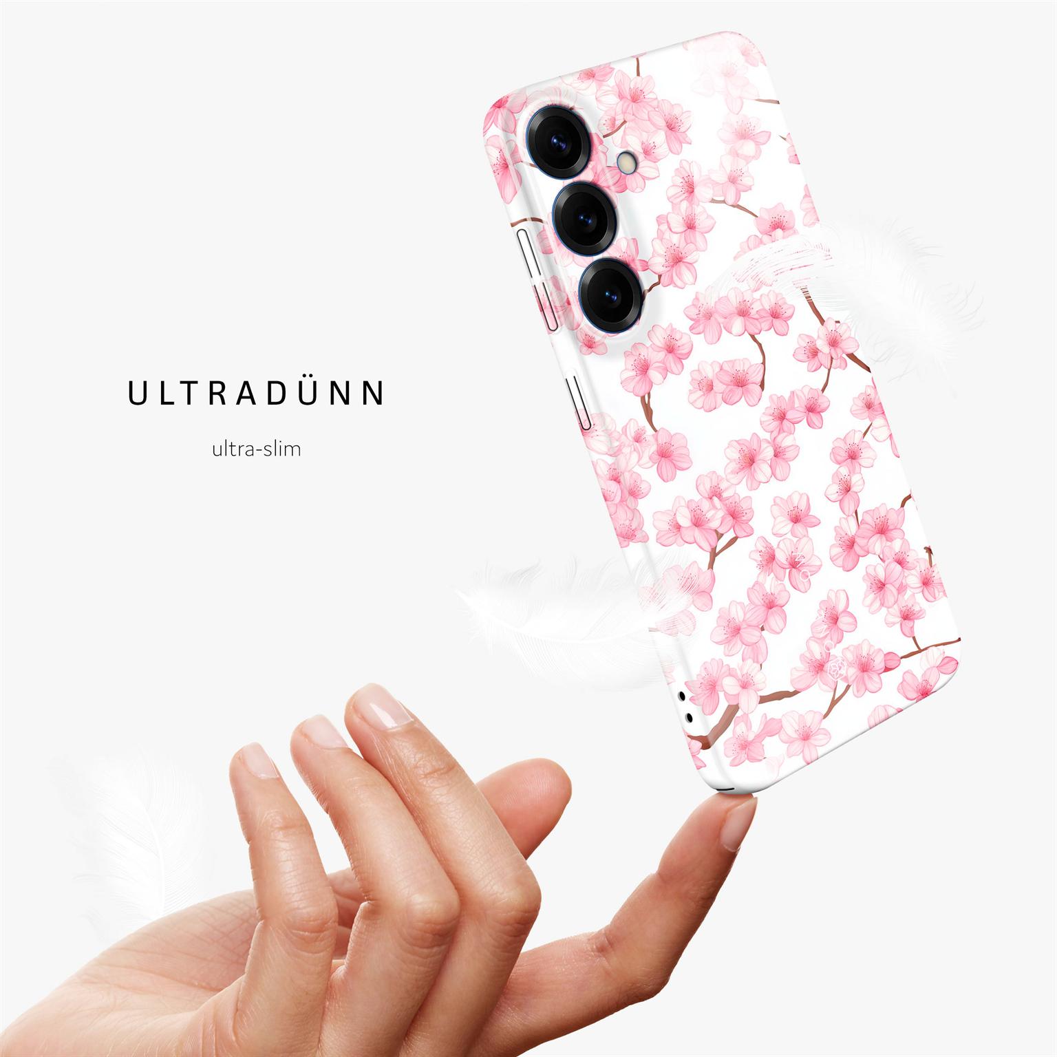 Flower Cover für Samsung Galaxy S25 in der Farbe Sakura Breeze (Rosa / Pink)